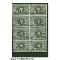 Fr. 1318 50¢ Second Issue Uncut Block Of Eight Ch