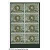 Image 1 : Fr. 1318 50¢ Second Issue Uncut Block Of Eight Ch