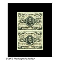 Fr. 1236 Milton 3R5.1 5¢ Third Issue Vertical Pai