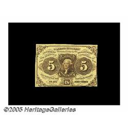 Fr. 1231 Milton 1R5.1c 5¢ First Issue Inverted Ba