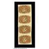 Image 2 : Fr. 1232 5¢ Second Issue Vertical Strip of Four A