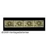 Image 1 : Fr. 1232 5¢ Second Issue Horizontal Strip of Four