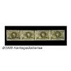 Image 1 : Fr. 1232 5¢ Second Issue Horizontal Strip of Four