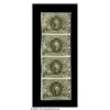 Image 1 : Fr. 1232 5¢ Second Issue Vertical Strip of Four E