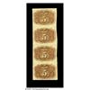 Image 2 : Fr. 1232 5¢ Second Issue Vertical Strip of Four E