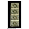 Image 1 : Fr. 1233 5¢ Second Issue Vertical Strip of Four E