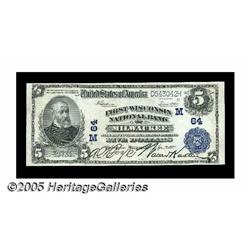 Milwaukee, WI - $5 1902 Plain Back Fr. 609 First 