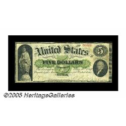 Fr. 1 $5 1861 Demand Note Fine. This solid Fine e