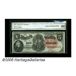 Fr. 76 $5 1880 Legal Tender CGA Gem Uncirculated 