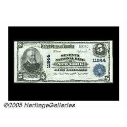 New York, NY - $5 1902 Plain Back Fr. 607 The Sev