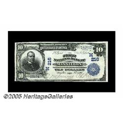 Massillon, OH - $10 1902 Plain Back Fr. 624 The F