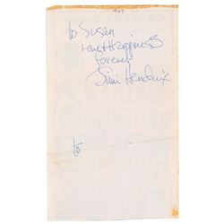 Jimi Hendrix Signed 1967 Handbill From His First Tour