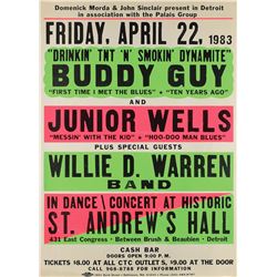 Buddy Guy and Junior Wells 1983 Detroit Concert Poster