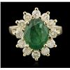 Image 2 : 14KT Yellow Gold 3.52 ctw Emerald and Diamond Ring