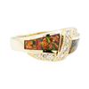 Image 1 : 0.40 ctw Diamond Ring with Inlaid Synthetic Opal - 14KT Yellow Gold