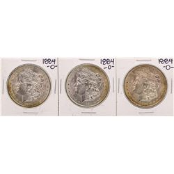 Lot of (3) 1884-O $1 Morgan Silver Dollar Coins