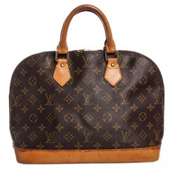 Louis Vuitton Monogram Canvas Leather Alma MM Handbag