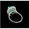 Image 3 : 3.01 ctw Emerald and Diamond Ring - 14KT White Gold