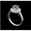 Image 4 : 18KT White Gold 1.37 ctw Tanzanite and Diamond Ring