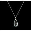 Image 1 : 127.00 ctw Aquamarine and Diamond Pendant With Chain - 14KT White Gold