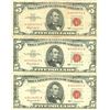 Image 1 : 1963 $5 VG/XF Red Seal Note Lot of 3