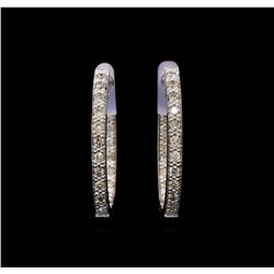 0.55 ctw Diamond Earrings - 14KT White Gold