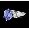 Image 1 : 2.68 ctw Tanzanite and Diamond Ring - Platinum