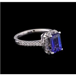 2.17 ctw Tanzanite and Diamond Ring - 14KT White Gold