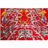 Image 4 : Hermes Red Multicolor Silk Le Mors "A La Conetable" Scarf 90