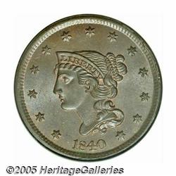 1840 1C Large Date MS66 Brown NGC. N-8, R.1. A ma