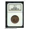 Image 1 : 1854 1C MS64 Red NGC. N-17, R.1. The radiant gold