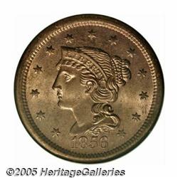 1856 1C Slanted 5 MS65 Red NGC. N-14, R.1. A love