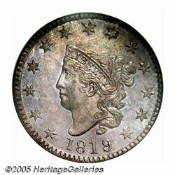 1819/8 1C PR64 Brown NGC. Ex: Pittman. N-1, High 