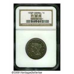 1857 1C PR66 Brown NGC. N-3, Low R.5. A bold die 