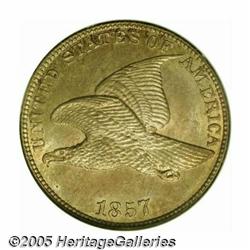 1857 1C MS65 NGC. An uncommonly bold striking for