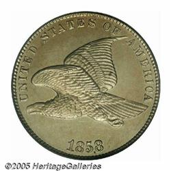 1858 1C Small Letters PR65 PCGS. Perhaps 100 to 2