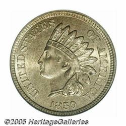 1859 1C MS65 PCGS. A highly lustrous example of t