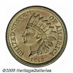 1860 1C MS66 PCGS. This highly attractive copper-