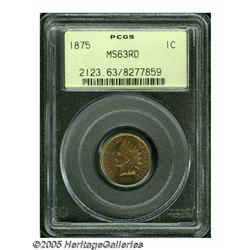 1875 1C MS63 Red PCGS. This brick-red older holde