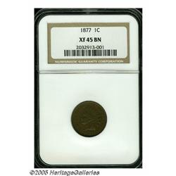1877 1C XF45 NGC. A pleasing light to medium brow