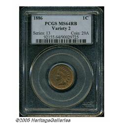 1886 1C Type Two MS64 Red and Brown PCGS. Lustrou