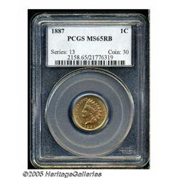 1887 1C MS65 Red and Brown PCGS. The honey-gold s