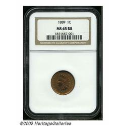 1889 1C MS65 Red and Brown NGC. Boldly struck wit