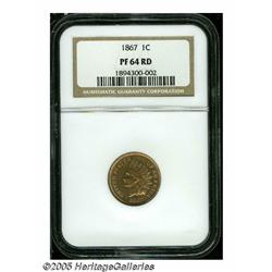 1867 1C PR64 Red NGC. A needle sharp specimen wit