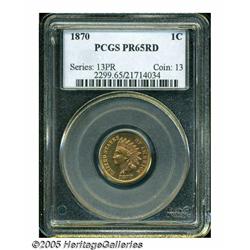 1870 1C PR65 Red PCGS. An enchanting early Gem pr