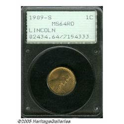 1909-S 1C S Over Horizontal S MS64 Red PCGS. FS-0