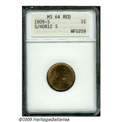 1909-S 1C S Over Horizontal S MS64 Red ANACS. FS-