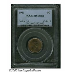1911 1C MS66 Red and Brown PCGS. This sharply str