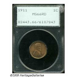 1911 1C MS66 Red PCGS. Sharply struck, except ove