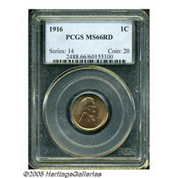 1916 1C MS66 Red PCGS. Well struck and lustrous, 